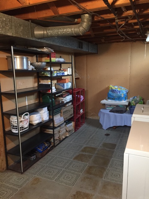 Basement Laundry Storage